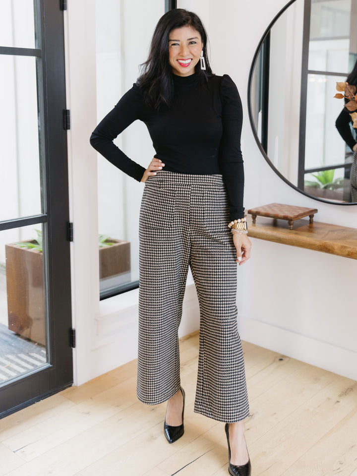 Callie Crew Neck Puff Sleeve Sweater