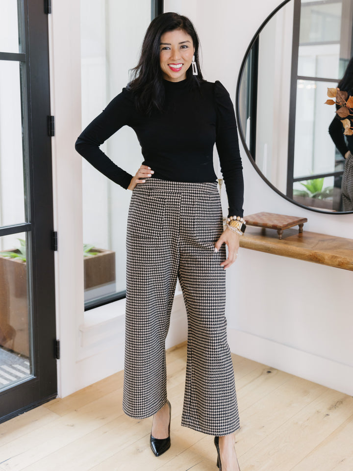 Callie Crew Neck Puff Sleeve Sweater