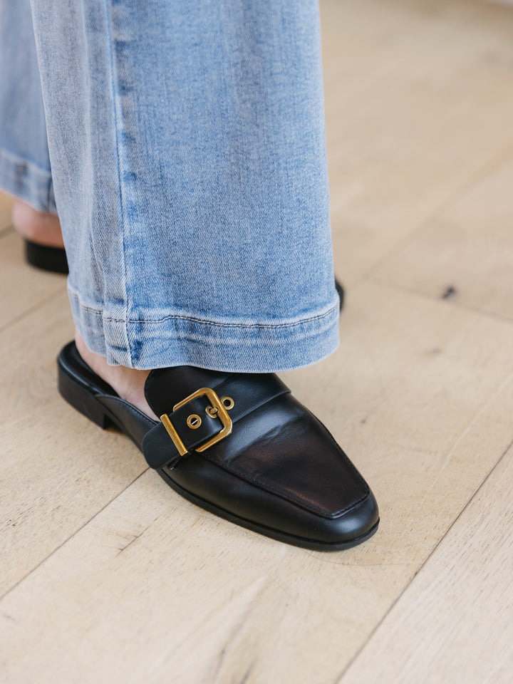 Chantal Mule with Golden Buckle