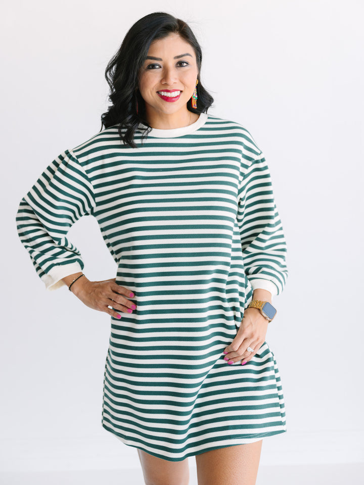 Soft & Striped Crew Neck Dress