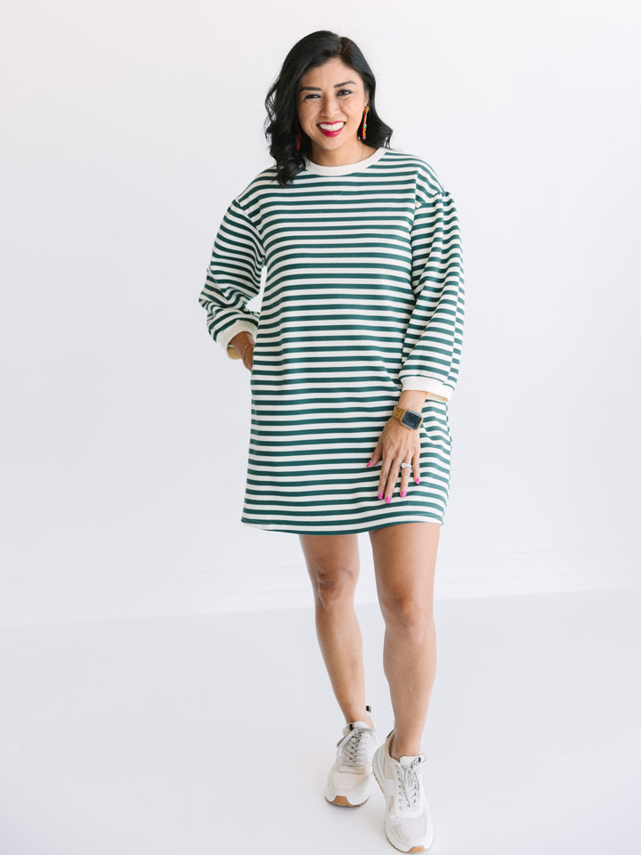 Soft & Striped Crew Neck Dress
