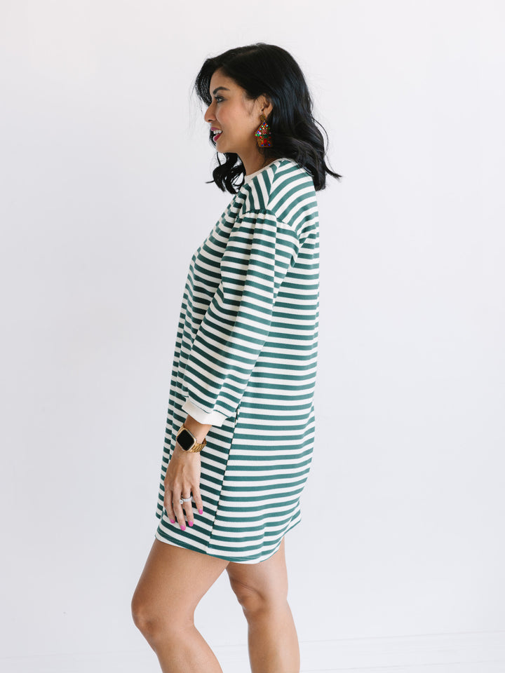 Soft & Striped Crew Neck Dress