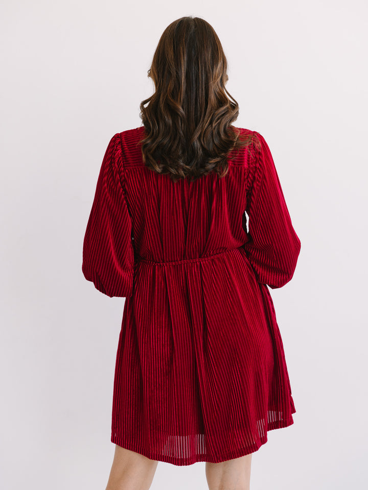 Vena Velvet Long Sleeve Dress