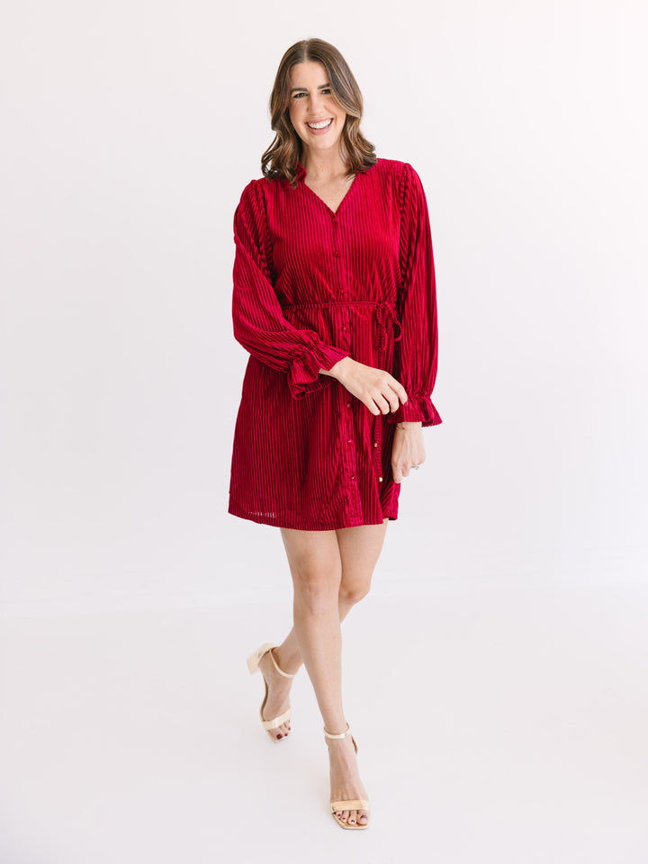 Vena Velvet Long Sleeve Dress