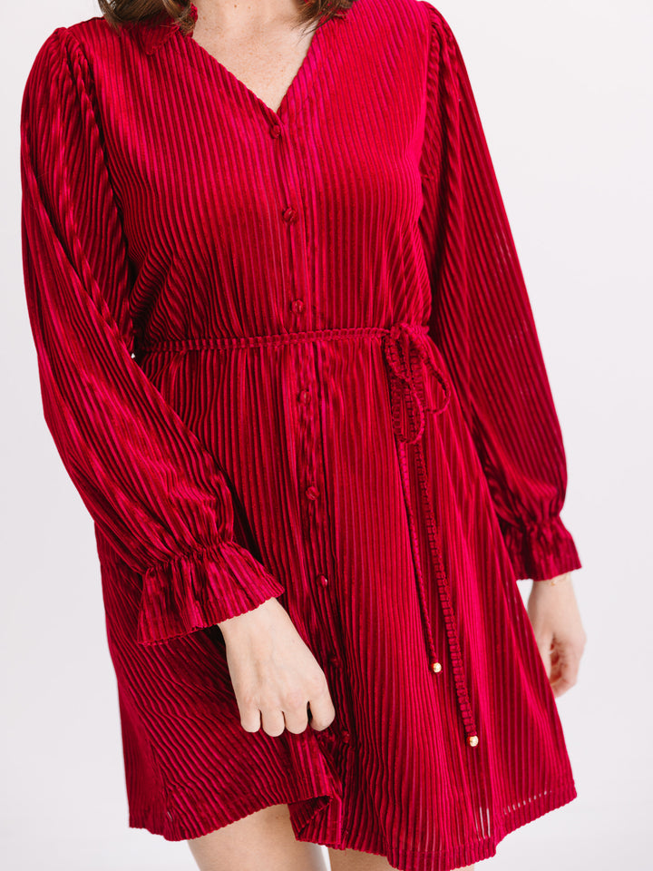 Vena Velvet Long Sleeve Dress