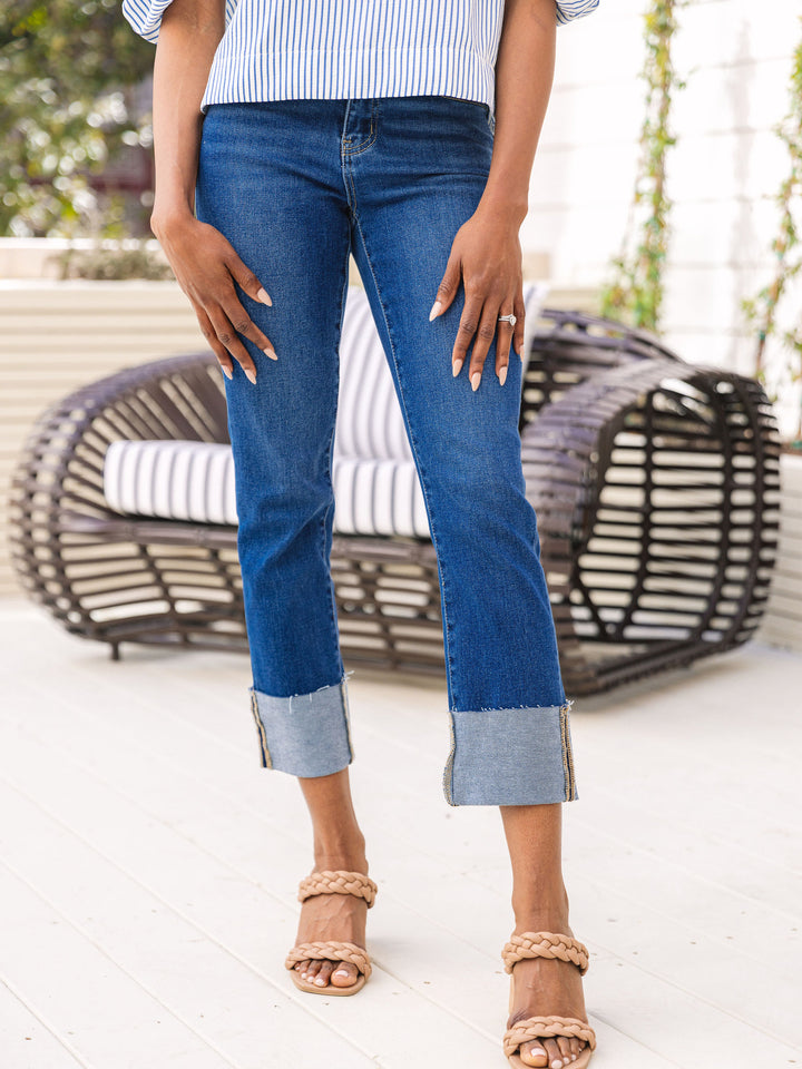 FINAL SALE - Lovervet High Rise Cuff Slim Straight