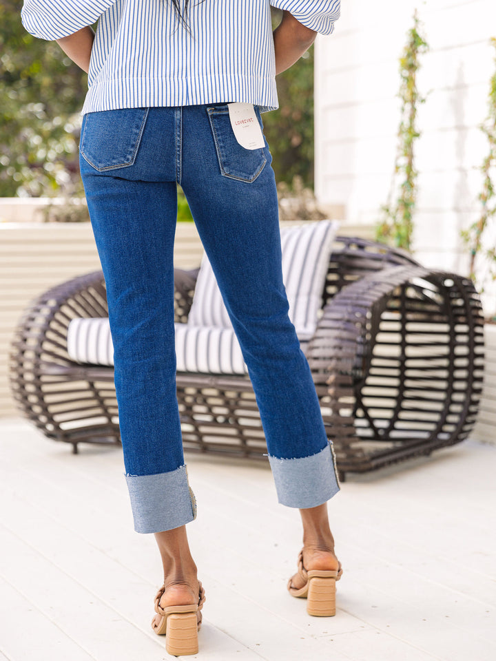 FINAL SALE - Lovervet High Rise Cuff Slim Straight