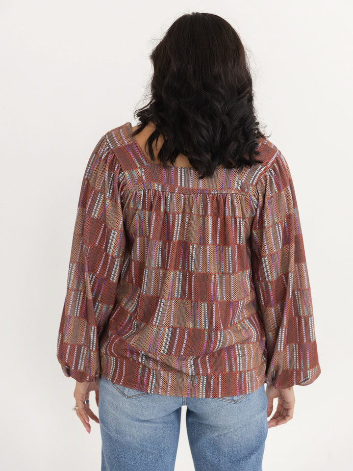 Eclipse Print Square Neck Top