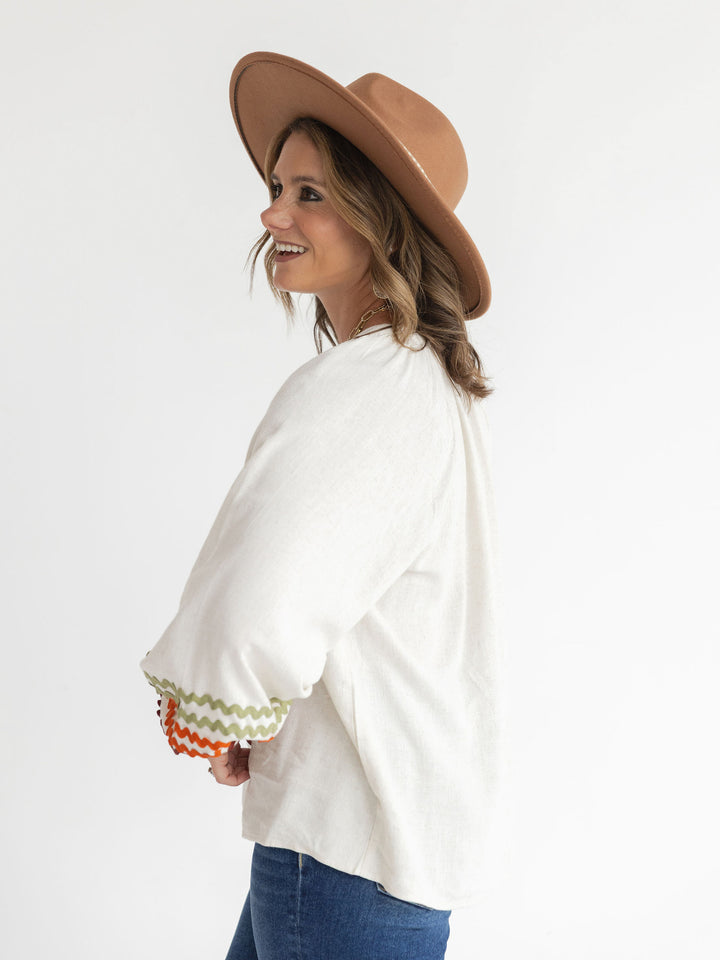 Bonnie Boho Ric Rac Blouse