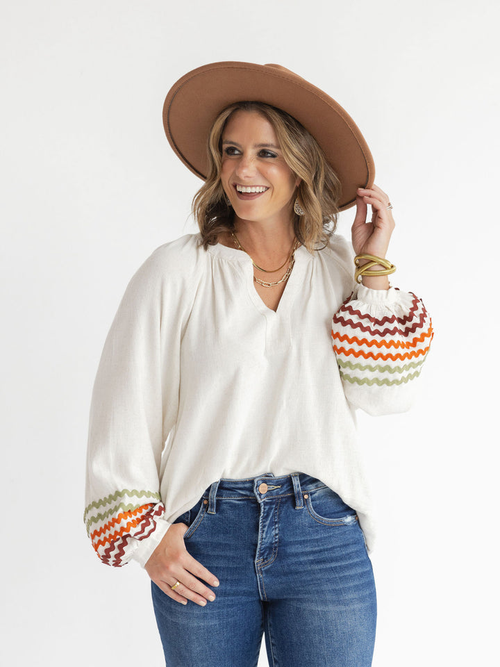 Bonnie Boho Ric Rac Blouse