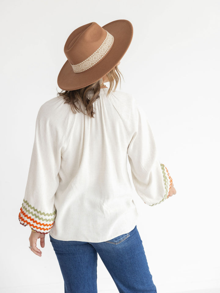 Bonnie Boho Ric Rac Blouse