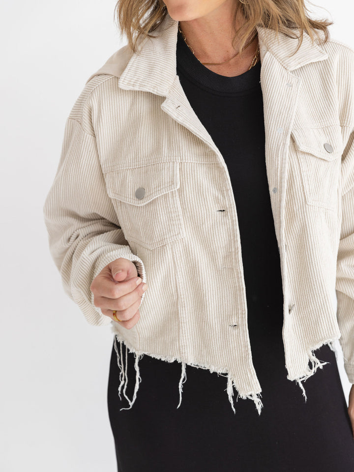 Gonna Need It Distressed Corduroy Jacket