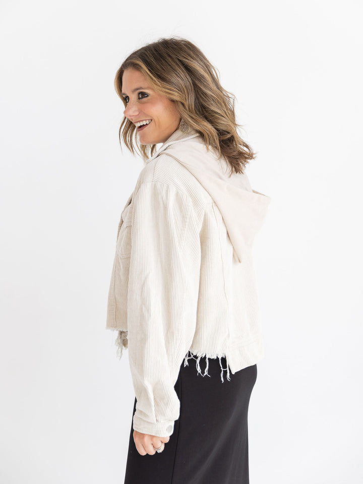 Gonna Need It Distressed Corduroy Jacket