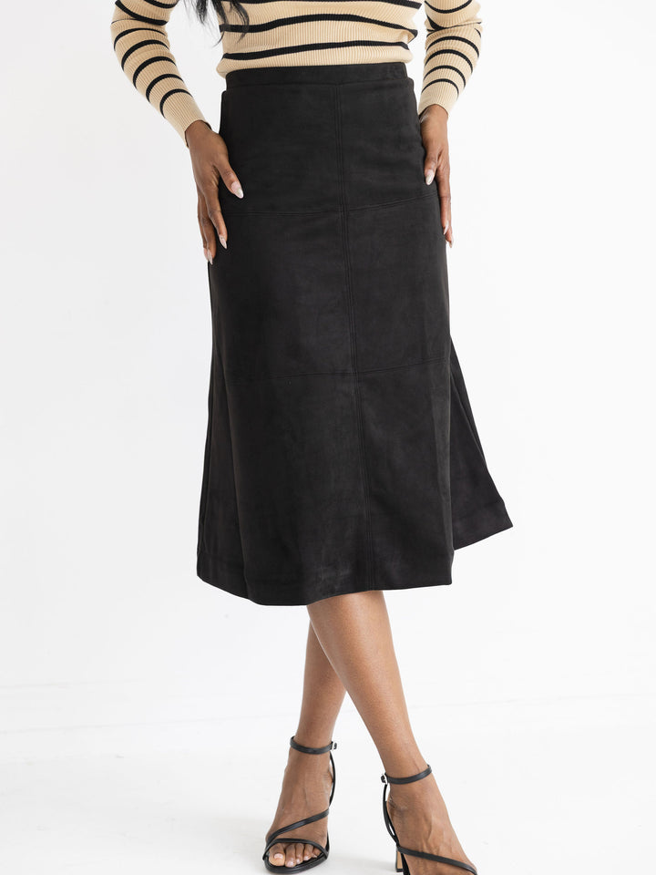 Stitched Suede A Line Skirt
