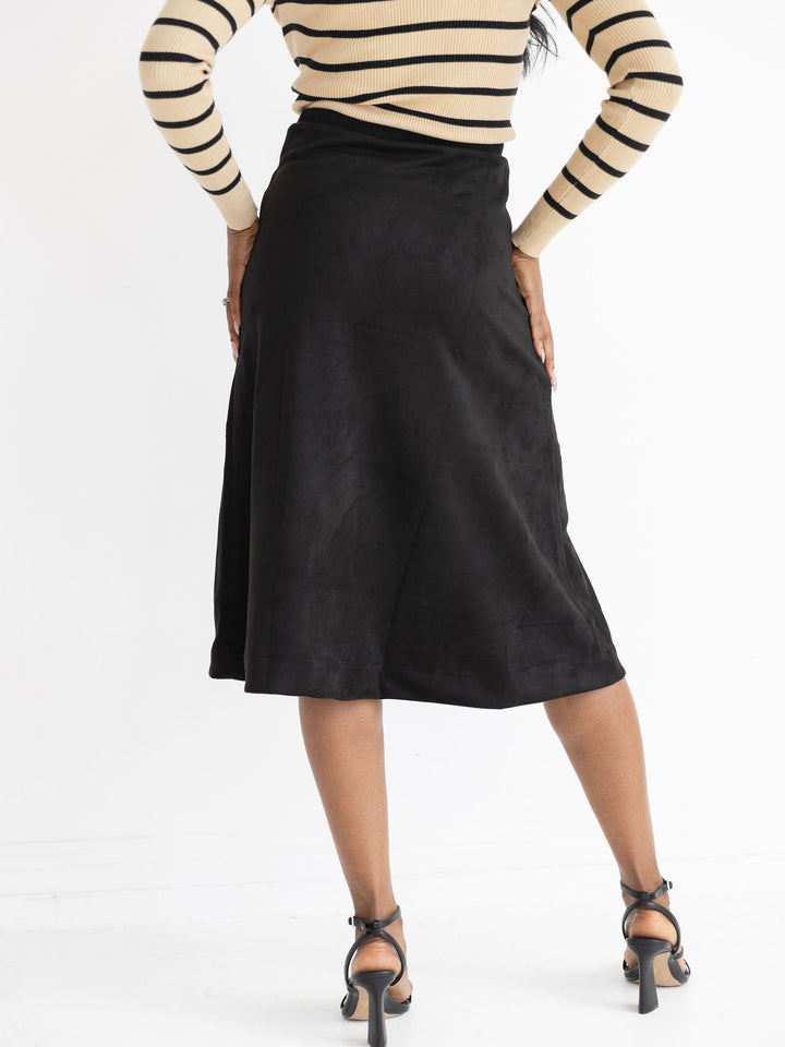 Stitched Suede A Line Skirt