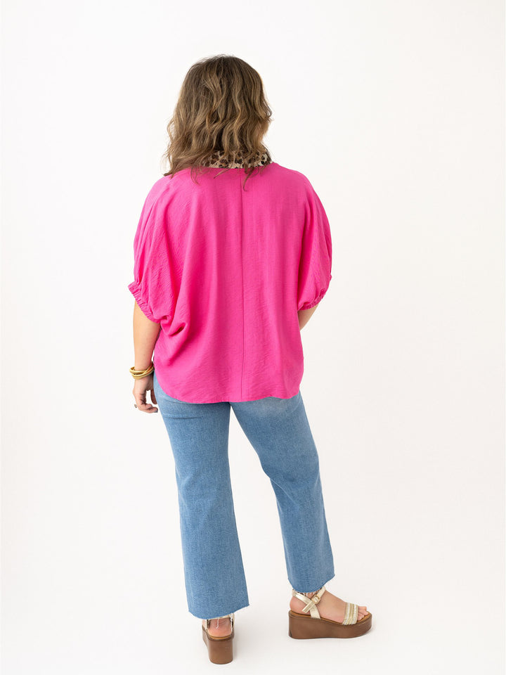 Fun & Flirty Leopard Trim Top