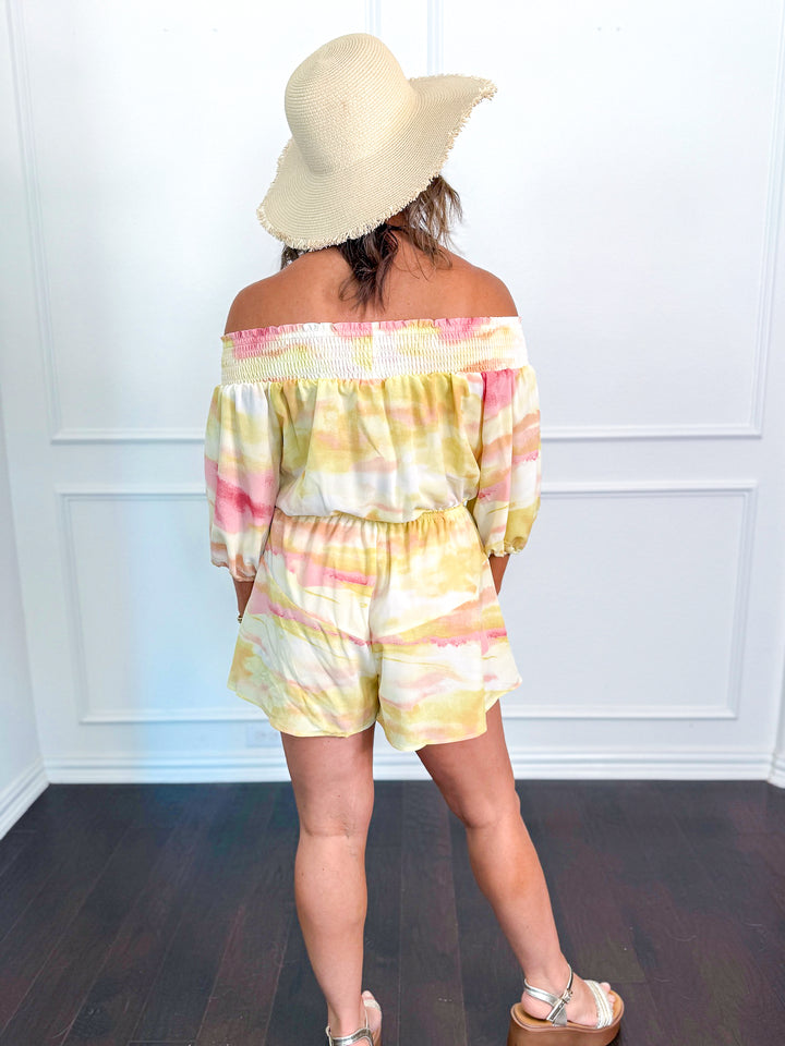 Soft Sunset Smocked Romper