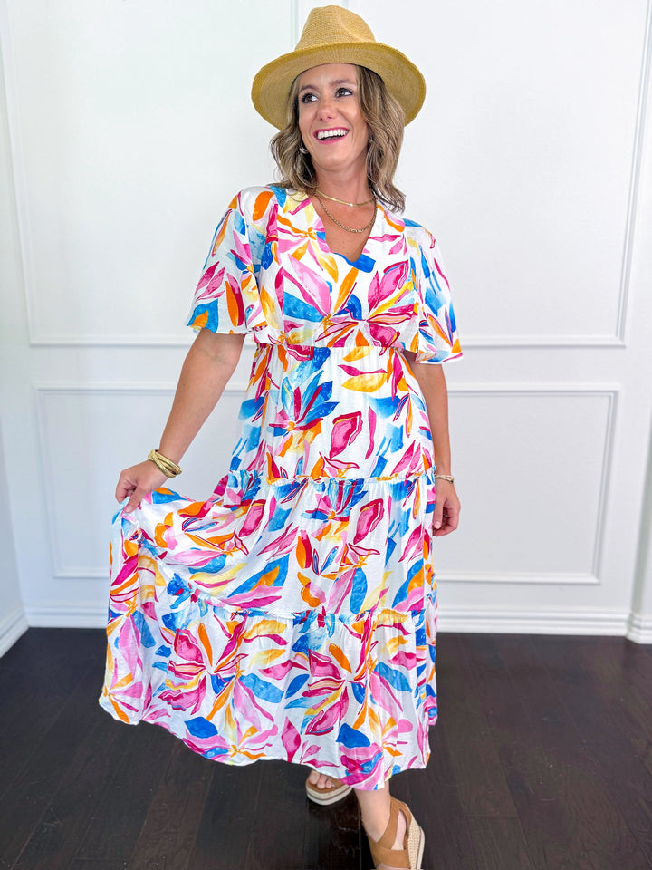 Tropical Tiered Maxi Dress