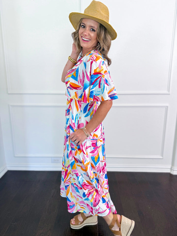 Tropical Tiered Maxi Dress
