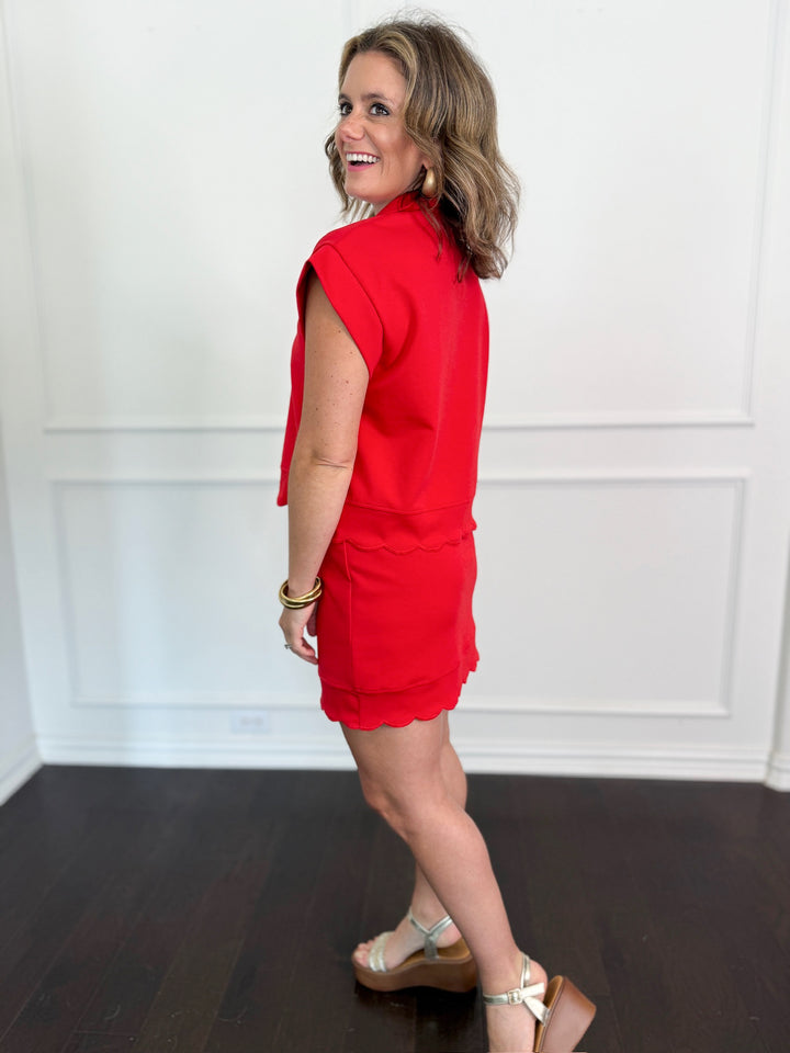 Ruby Scallop Trim Top