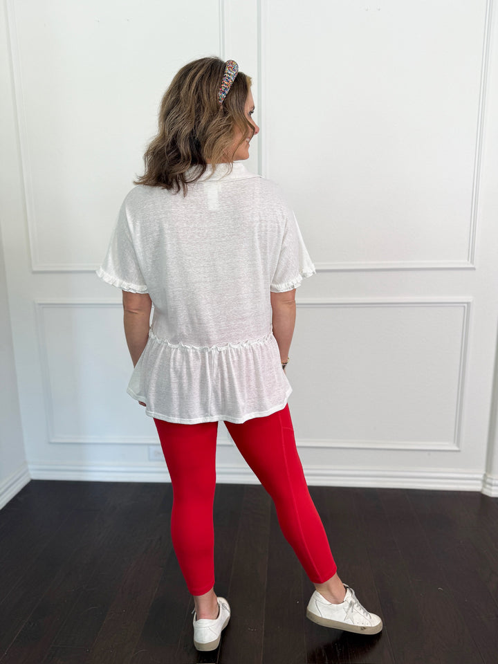 Go with the Flow V Neck Top