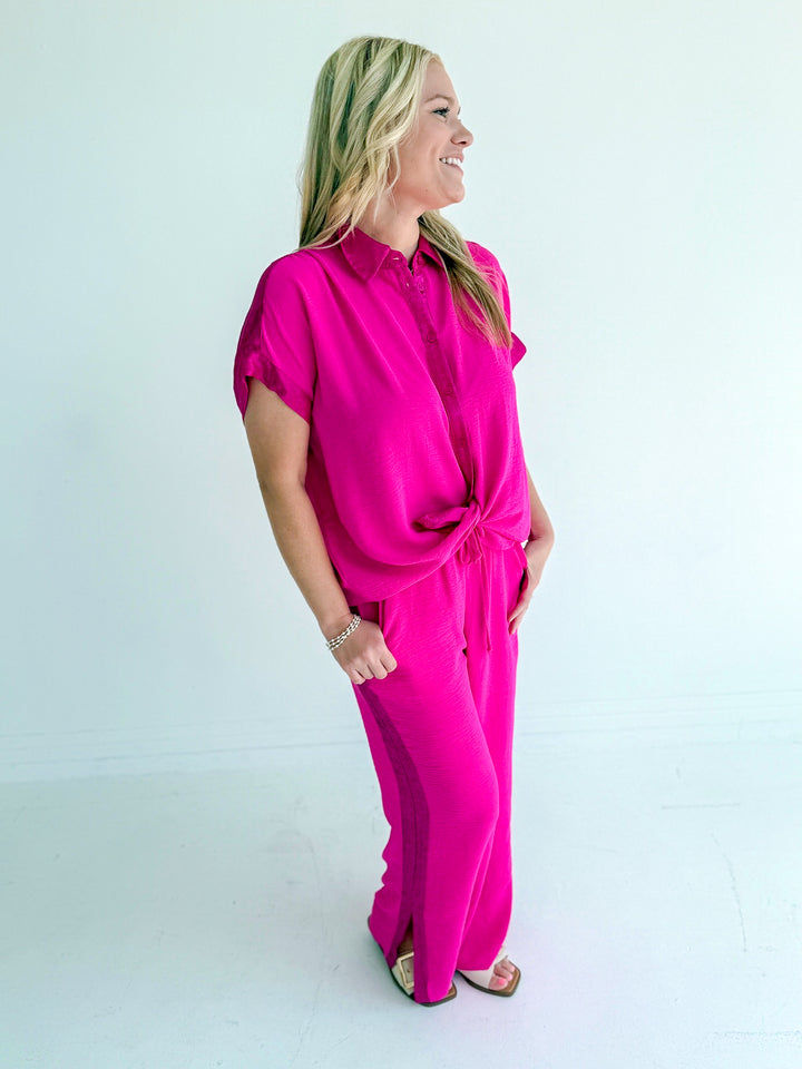 Shimmer the Day Button Up Top