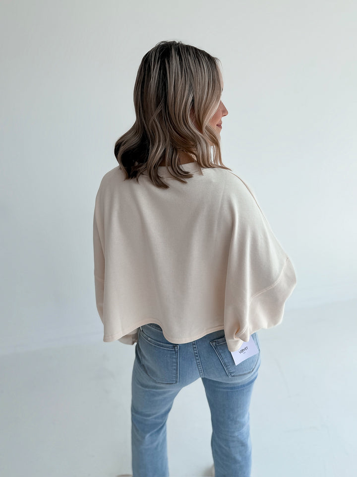 Luck in Lace Bow Crop Sweatshirt