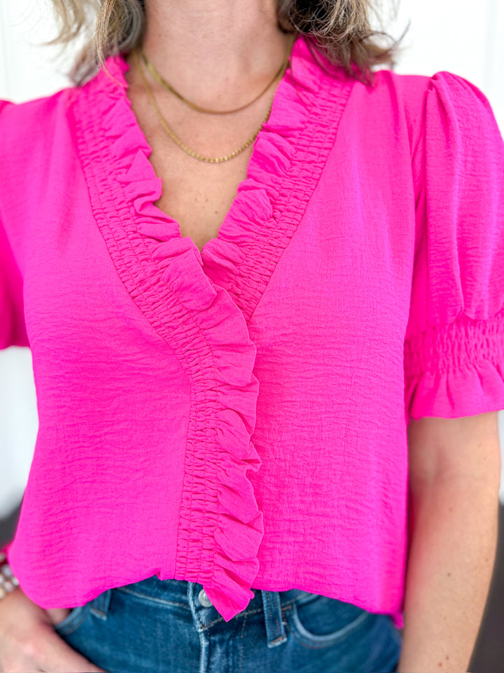 Rachel Ruffle Neck Blouse