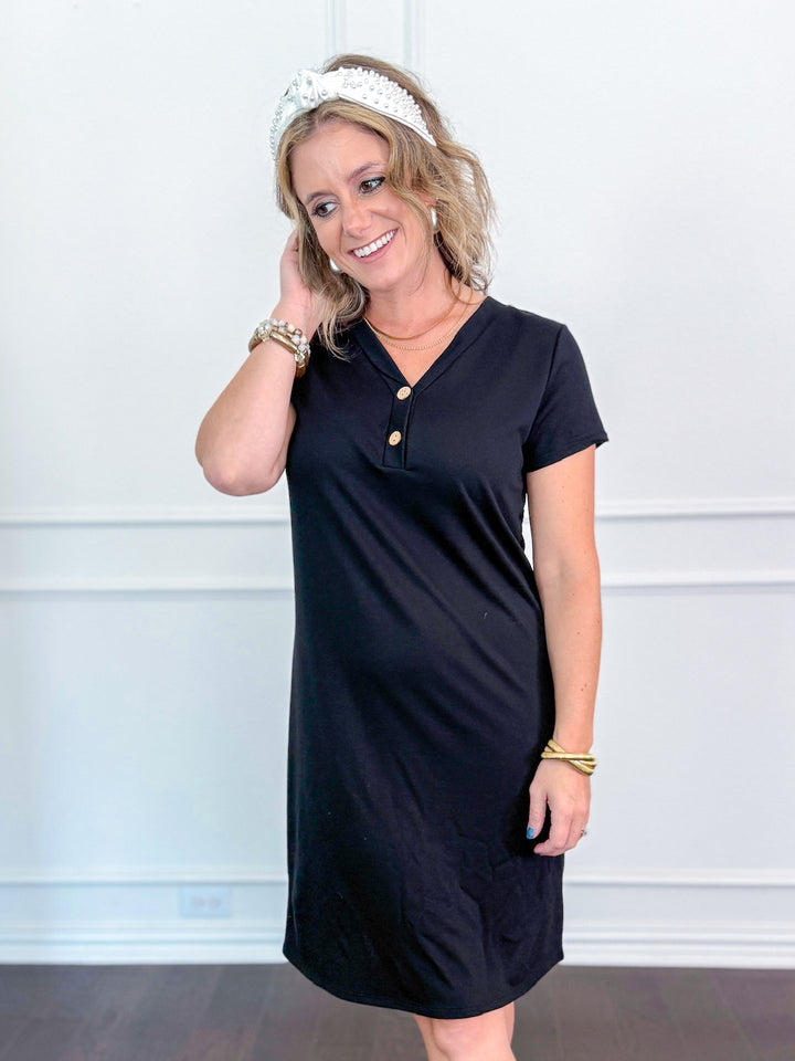 Everyday Ease Button Dress