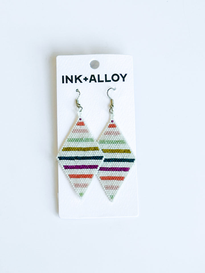 Frida Angled Stripe Beaded Earring