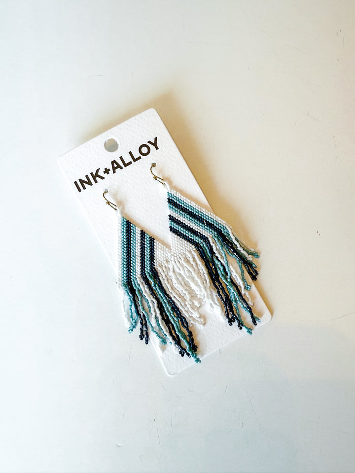 Haley Stripe Haley Earring with Fringe - Ink + Alloy