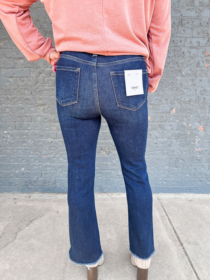 Vervet Step Hem High Rise Crop Flare