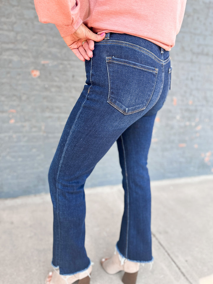 Vervet Step Hem High Rise Crop Flare