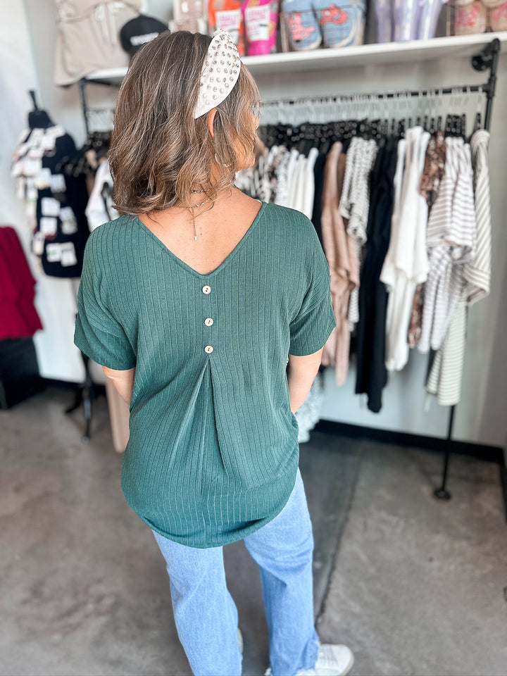 Jackie Ribbed Knit Button Top