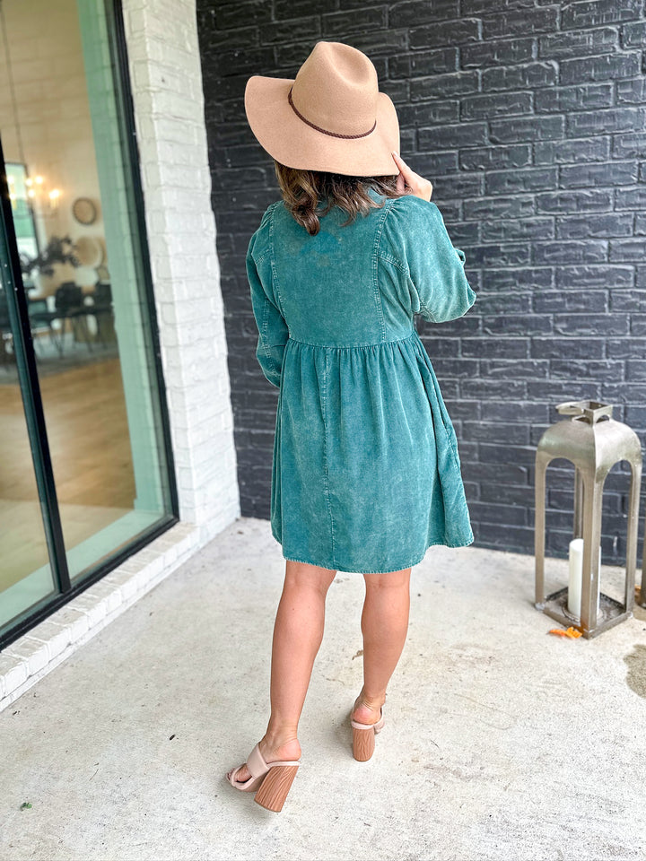 Callie Collared Cord Dress