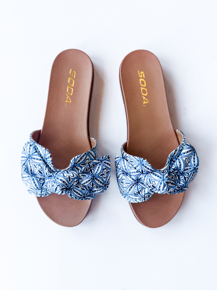 Blue Writer Slide Sandal
