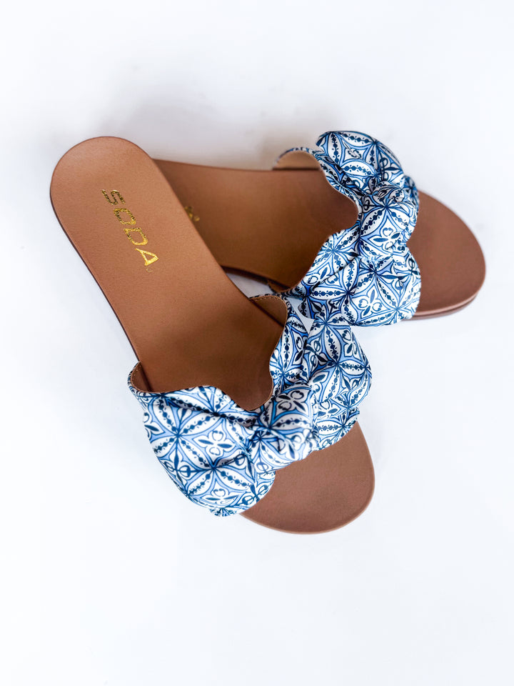 Blue Writer Slide Sandal