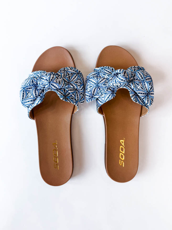Blue Writer Slide Sandal