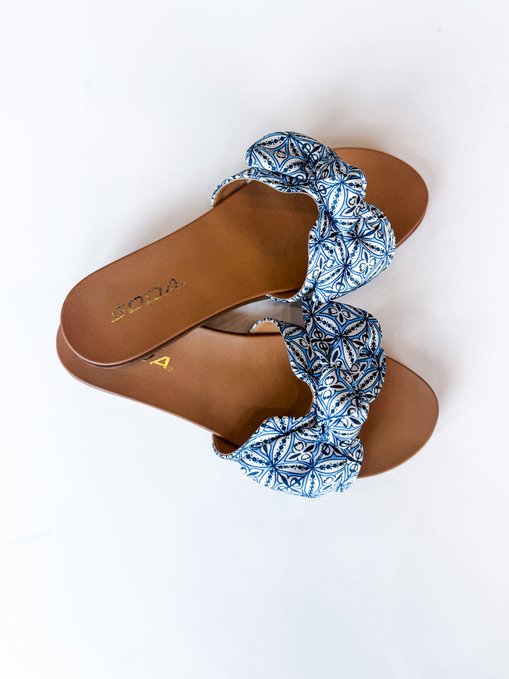 Blue Writer Slide Sandal