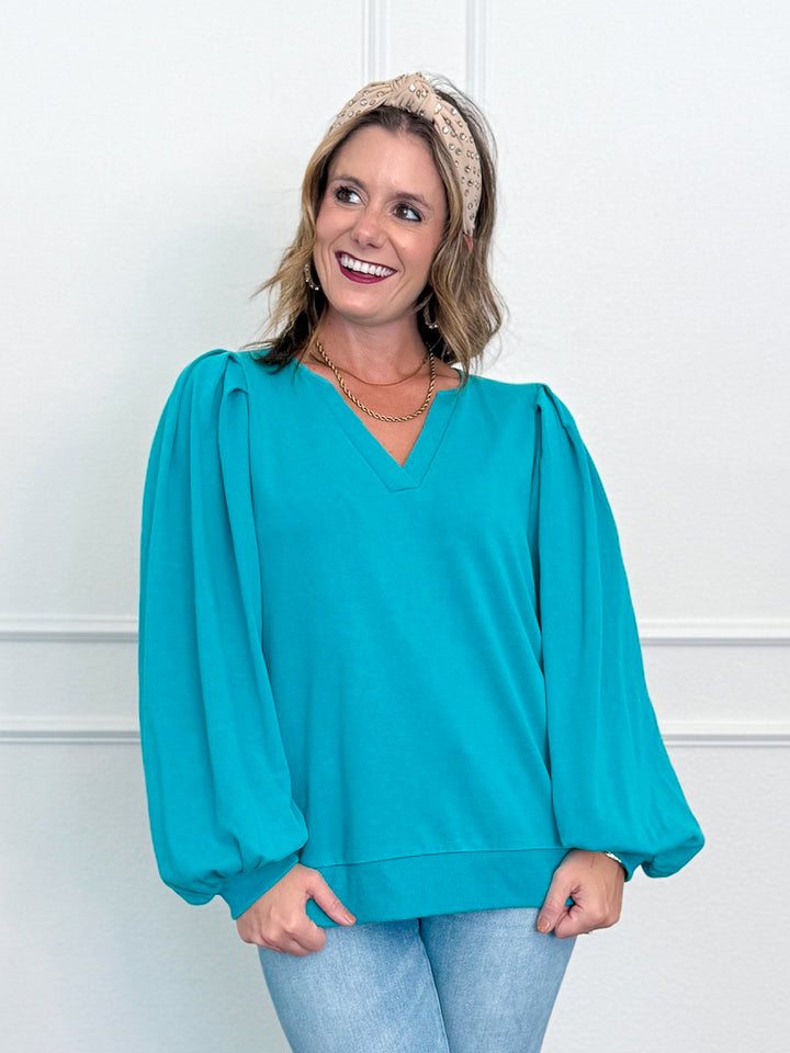 Deep V Pleated Blouse