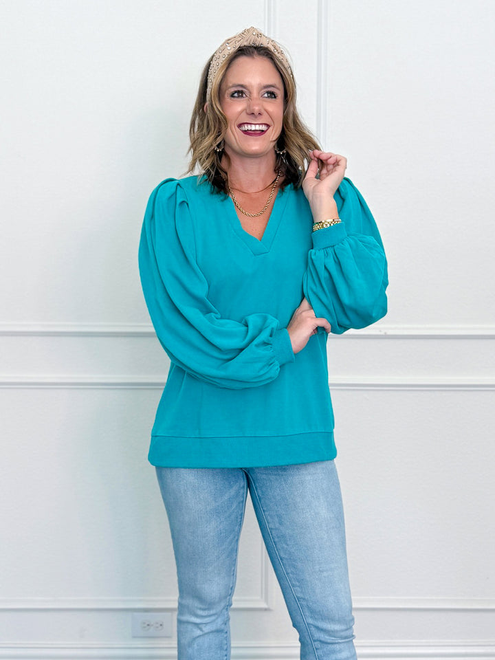 Deep V Pleated Blouse