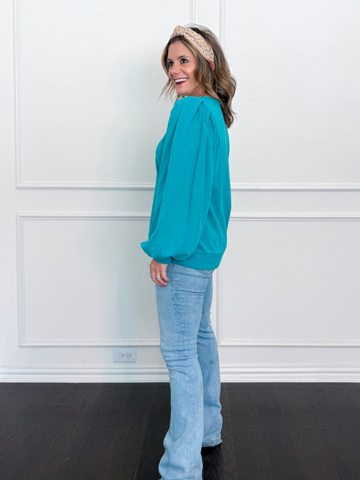 Deep V Pleated Blouse