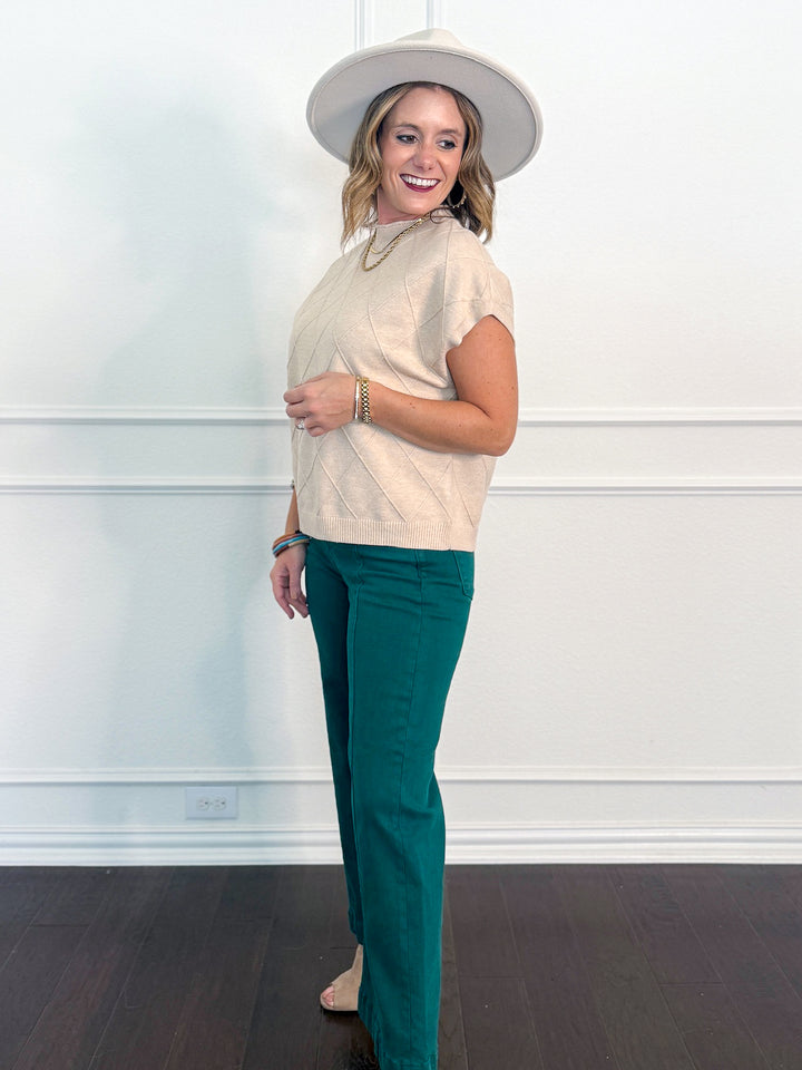 Geo Knit Crop Sweater