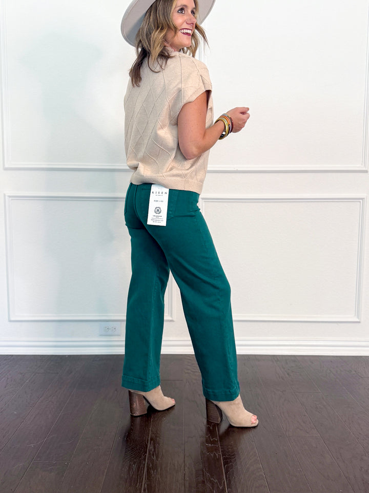 Risen TC High Rise Crop Wide Pants