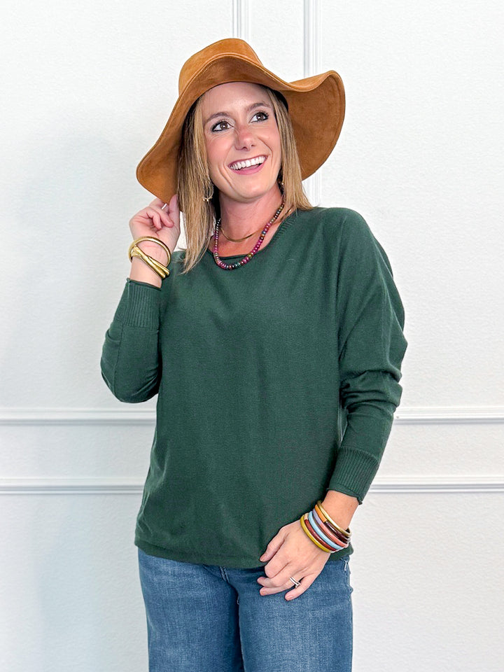 Cable Trim Dolman Sweater