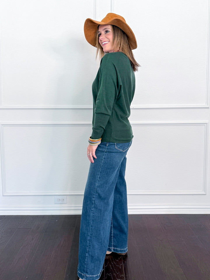 Cable Trim Dolman Sweater