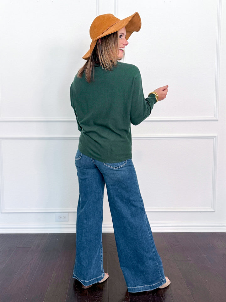 Cable Trim Dolman Sweater