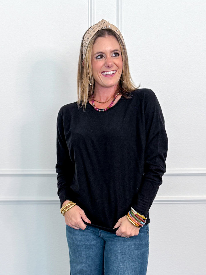 Cable Trim Dolman Sweater
