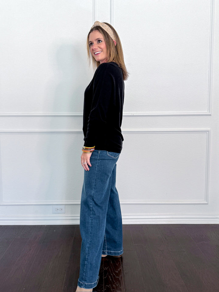 Cable Trim Dolman Sweater
