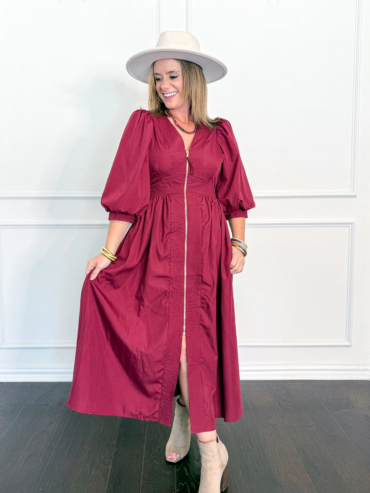Regal Row Zip Front Maxi